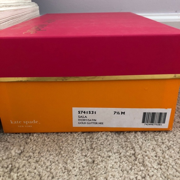 Kate Spade Sala Gold Heel Pumps - NEVER WORN - Size 7.5 - Picture 4 of 7